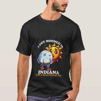 Womens Funny Solar Eclipse Indiana 2024 Mooned Hum T-Shirt
