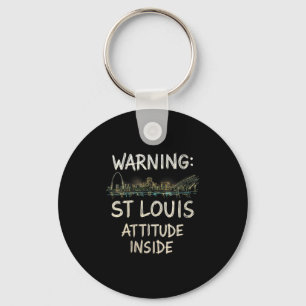 Womens Funny St. Louis Missouri Night Skyline Vint Key Ring