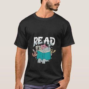 Womens Funny Teacher Library Read Book Pigeon Wild T-Shirt