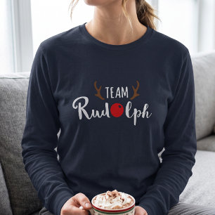 Womens Funny Team Rudolph Christmas T-Shirt