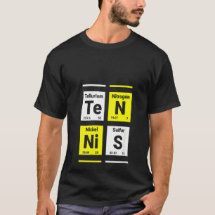 Womens Funny Tennis Periodic Table Element Chemist T-Shirt