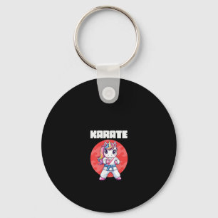 Womens Funny Unicorn Karate Girl Karate Martial Ar Key Ring