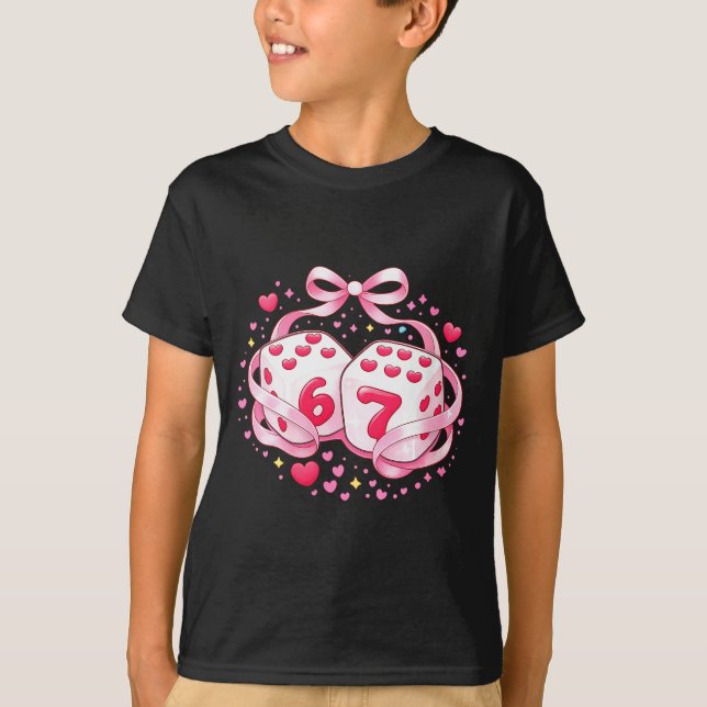 Women's Funny Valentine Dice 6 7 Preppy 67 Six Sev T-Shirt (Front)