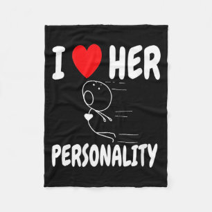 Women's Funny Valentine's Day Couple Matching I Lo Fleece Blanket