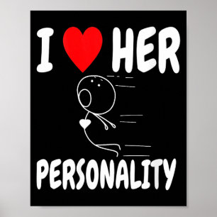 Women's Funny Valentine's Day Couple Matching I Lo Poster