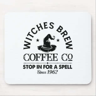 Womens Funny Witch Hat Witches Brew Coffee Hallowe Mouse Pad