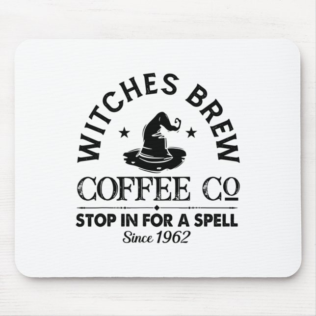 Womens Funny Witch Hat Witches Brew Coffee Hallowe Mouse Pad (Front)