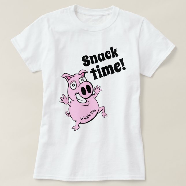 Women's Funny Workout WIGGLE PIG SNACK TIME T-Shirt (Design Front)