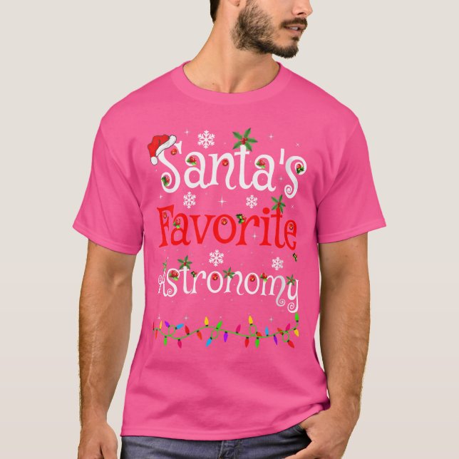 Womens Funny Xmas Lighting Santa'S Favourite Astro T-Shirt (Front)