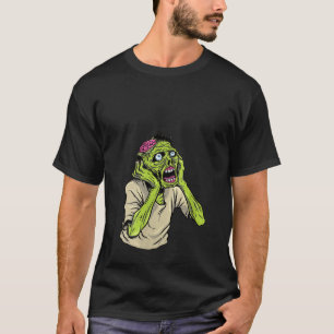 Womens Funny Zombie Confused Horror Sarcastic Humo T-Shirt