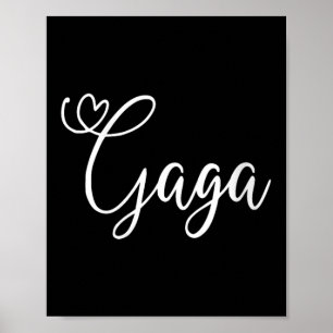 Womens Gaga Cute Heart Grandma V-neck  Poster