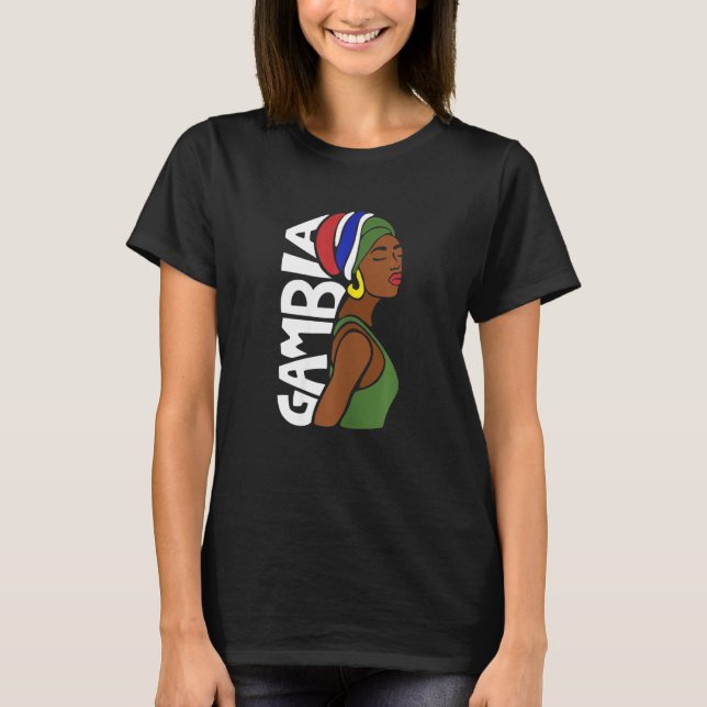 Womens Gambia Gambian Flag Banjul Black African He T-Shirt (Front)