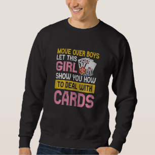 Womens Gambling Card Dealer Poker for a Casino Dea Sweatshirt