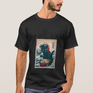 Womens Gamer Cat Ramen Anime Retro Japanese Wave A T-Shirt