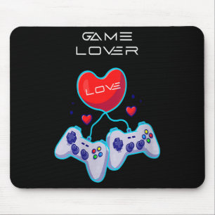 Womens Gamer Couple Love Gamepad Heart Humor Theme Mouse Pad