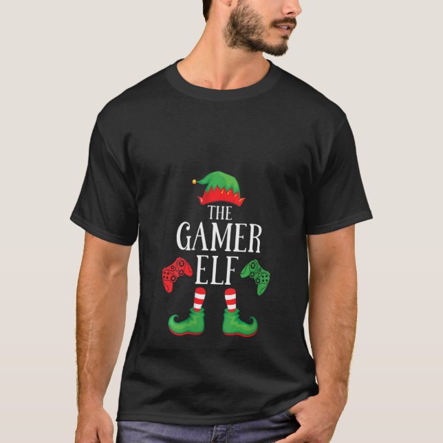 Womens Gamer Elf Matching Group Xmas Gaming Funny  T-Shirt (Front)