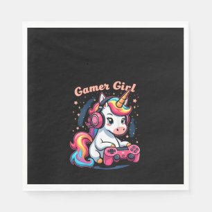 Womens Gamer Girl Unicorn Tank Top Napkin