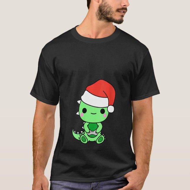 Womens Gaming Christmas  Boys Gamer Nerd  Dinosaur T-Shirt (Front)