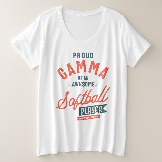 Womens Gamma Of A Softball Player Mother's Day Plus Size T-Shirt (Design Front)