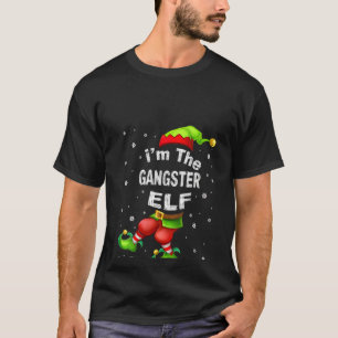 Womens Gangster Elf Matching Family Group Christma T-Shirt