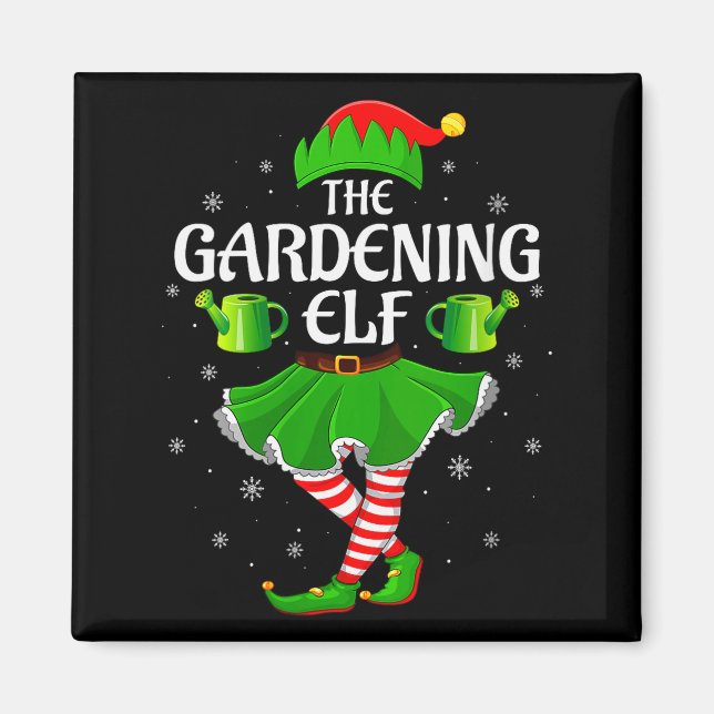 Womens Gardening Elf Christmas Family Girls Women  Magnet (Front)