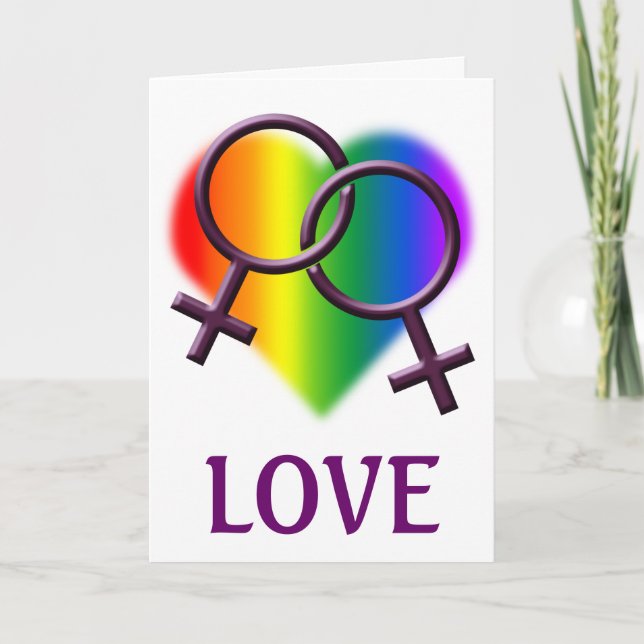 Women's Gay Pride Cards Personalised Love Cards (Front)