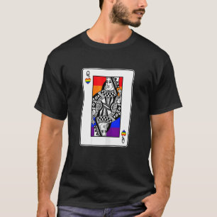 Womens Gay Pride Queen Of Hearts Lgbt Q Cool Rainb T-Shirt