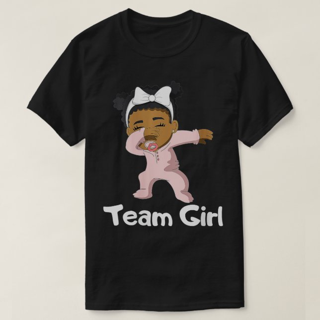 Womens Gender Reveal Party Team Girl Cute Dabbing  T-Shirt (Design Front)