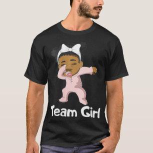 Womens Gender Reveal Party Team Girl Cute Dabbing  T-Shirt