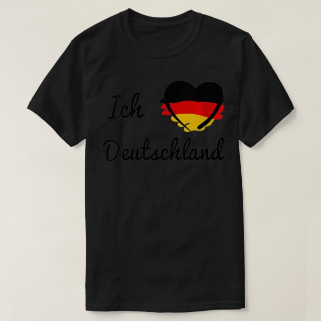 Womens German Flag Ich Liebe Deutschland I Love Ge T-Shirt (Design Front)