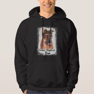 Womens German Shepherd Mum Leopard Bleached Dog Pe Hoodie