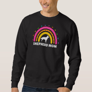 Womens German Shepherd Mum Women Rainbow Dog Owne Sweatshirt