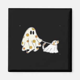 Womens Ghost Dog Dog Lovers Halloween V-Neck Magnet