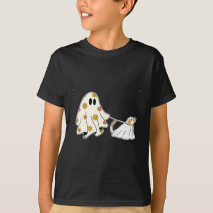 Womens Ghost Dog Dog Lovers Halloween V-Neck T-Shirt