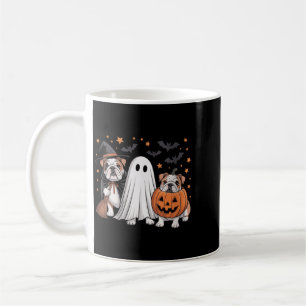 Womens Ghost Witch Pumpkin English Bulldog Dog Coffee Mug
