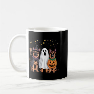 Womens Ghost Witch Pumpkin German Shepherd Dog Coffee Mug
