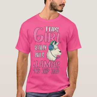 Womens Gift This Girl Really Loves Llamas And Hip T-Shirt