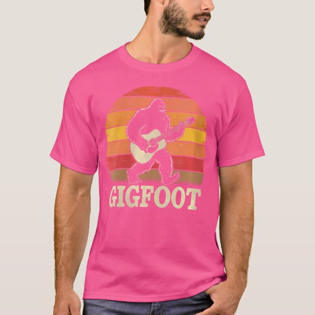 Womens Gigfoot Bigfoot Acoustic Guitar Sasquatch T-Shirt (Front)