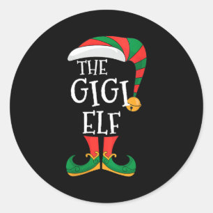 Womens Gigi Elf Xmas Matching Pajamas Group Christ Classic Round Sticker