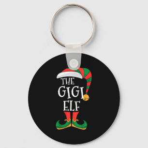 Womens Gigi Elf Xmas Matching Pajamas Group Christ Key Ring