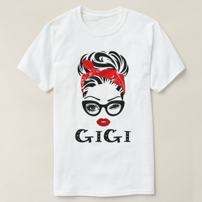 Womens GIGI Wink Eye Woman Face Gift for GIGI Gran T-Shirt (Design Front)