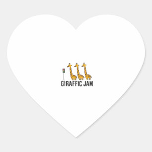 Womens Giraffic Jam Funny Giraffe Giraffe Pun Cute Heart Sticker