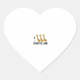 Womens Giraffic Jam Funny Giraffe Giraffe Pun Cute Heart Sticker