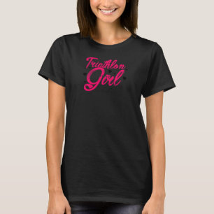 Womens Girl Graphic Run Bike Swim Triathlon Triath T-Shirt
