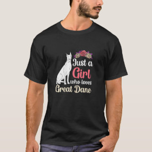 Womens Girl Loves Great Dane  Dog Owner  Puppy Lov T-Shirt