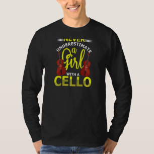 Womens Girl With Cello Cellist Musician Musical In T-Shirt