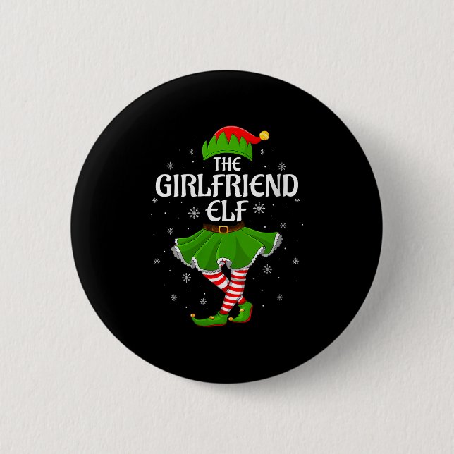 Womens Girlfriend Elf Christmas Family Girls Women 6 Cm Round Badge (Front)
