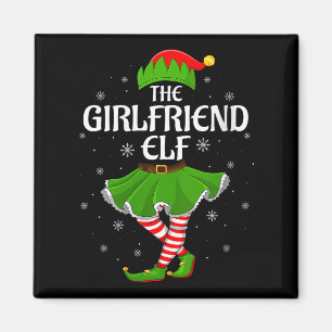 Womens Girlfriend Elf Christmas Family Girls Women Magnet