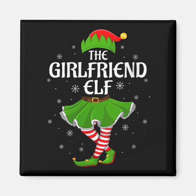 Womens Girlfriend Elf Christmas Family Girls Women Magnet (Front)