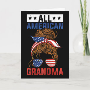 Womens Girls All American Grandma 4th Of July  Card